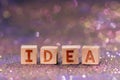 Idea word on wooden cubes