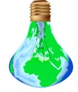 Map of Europe and Africa in light bulb Royalty Free Stock Photo
