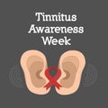 Ideal for celebrating Tinnitus Awareness Week, this vector graphic depicts the event Royalty Free Stock Photo