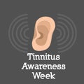 Ideal for celebrating Tinnitus Awareness Week, this vector graphic depicts the event Royalty Free Stock Photo