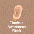 Ideal for celebrating Tinnitus Awareness Week, this vector graphic depicts the event Royalty Free Stock Photo