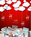 Ideal Cloud technology background with Flat style