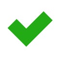 Green check mark. Flat design vector. Royalty Free Stock Photo