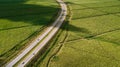 Ideal flat fields. Green and lines. Road