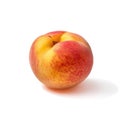 Ideal fresh peach, close up isolated on a white background, generative AI Royalty Free Stock Photo