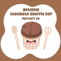 Ideal for National Chocolate Souffle Day celebrations, this vector graphic depicts the holiday