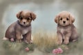 Sweet and Playful Puppies - Watercolor Nursery Decor