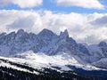 Dolomit mountain in Italy with rocky peaks in the winter Royalty Free Stock Photo