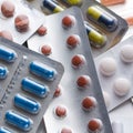 Tablets pills capsules heap packaging medicine medical antibiotic flu pharmacy