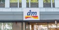 COLOGNE, GERMANY OCTOBER, 2017: Dm drogeriemarkt sign. Headquartered in Karlsruhe, Dm-drogerie markt is a chain of retail