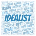 Idealist word cloud Royalty Free Stock Photo