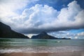 El Nido Landscape with ocean, beach and Cadlao island Royalty Free Stock Photo