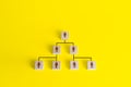 Idealized company hierarchical pyramid organizational chart of blocks. Classic conformism system of the leader-subordinate. Royalty Free Stock Photo
