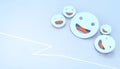 Ideas Abstract business concept smiley faces and Inspiration Art on Blue pastel background