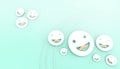 Ideas Abstract business concept smiley faces and Inspiration Art on Green pastel background