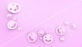 Ideas Abstract business concept smiley faces and Inspiration Art on purple pastel background
