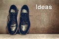 Ideas on brown board and work shoes on wooden floor