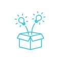 Ideas Bursting Out of the Box, Isolated on white background. From blue icon set Royalty Free Stock Photo