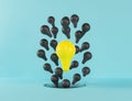 Ideas concept with light bulbs Royalty Free Stock Photo