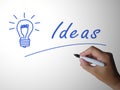 Ideas Concepts icon means brainwave or brilliant thoughts and plan - 3d illustration