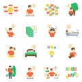 Ideas Icons Flat Set Royalty Free Stock Photo