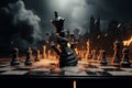 Ideas ignite within the realm of a conceptually intense chess battle