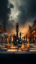 Ideas ignite within the realm of a conceptually intense chess battle