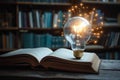 Ideas illuminated Light bulbs and books convey the power of knowledge Royalty Free Stock Photo