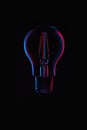 Ideas and innovation red and blue light bulb concept Royalty Free Stock Photo