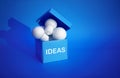 Ideas inspiration concepts with group of lightbulb in blue box on color background space.Business creativity Royalty Free Stock Photo