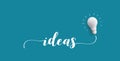 IDEAS message with light bulb.business creativity Royalty Free Stock Photo