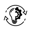 Ideas and process icon. Implementation concept. Royalty Free Stock Photo