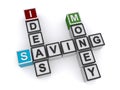 Ideas saving money word block Royalty Free Stock Photo