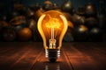 Ideas shine like a radiant glass light bulb, illuminating creativity
