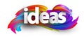 Ideas sign over brush strokes background