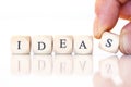 Ideas, spelled with dice letters Royalty Free Stock Photo