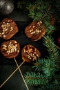 Apple Slices in chocolate