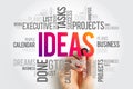 Ideas word cloud collage, business concept background Royalty Free Stock Photo