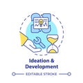 Ideation and development multi color concept icon Royalty Free Stock Photo