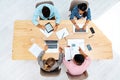 The ideation process. High angle shot of a group of businesspeople working together at a table in an office. Royalty Free Stock Photo