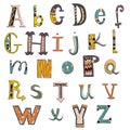 Doodle alphabet funny collection