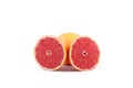 Identical parts of a grapefruit Royalty Free Stock Photo