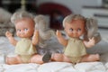 Identical Twin Dolls With Funny Hairstyle