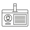Identification card badge. Access control pass. Employee ID document. Vector security illustration. Royalty Free Stock Photo