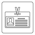 Identification card icon outline Royalty Free Stock Photo