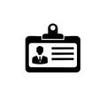 Identification Card Icon with Person Silhouette, Security Badge, Identification Pass Royalty Free Stock Photo