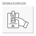 Identification card line icon