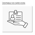 Identification card line icon