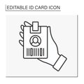 Identification card line icon