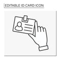 Identification card line icon